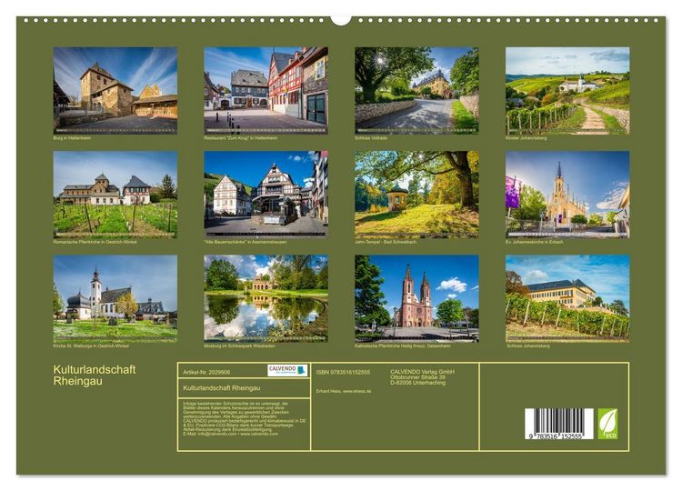 Produktbild: Kulturlandschaft Rheingau (hochwertiger Premium Wandkalender 2026 DIN A2 quer), Kunstdruck in Hochglanz