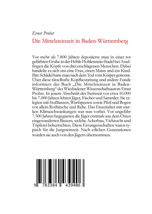 Produktbild: Die Mittelsteinzeit in Baden-W&uuml;rttemberg