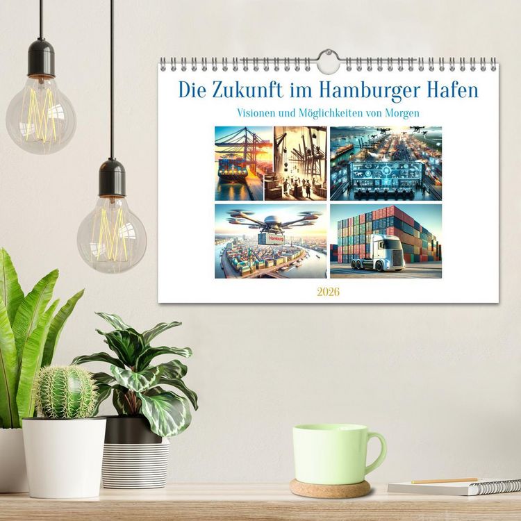 Produktbild: Die Zukunft im Hamburger Hafen: Visionen und M&ouml;glichkeiten von Morgen. (Wandkalender 2026 DIN A4 quer), CALVENDO Monatskalender