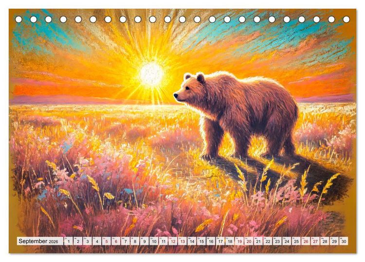Produktbild: Ein Jahr mit den B&auml;ren - Ein majest&auml;tisches Leben in der Wildnis (Tischkalender 2026 DIN A5 quer), CALVENDO Monatskalender