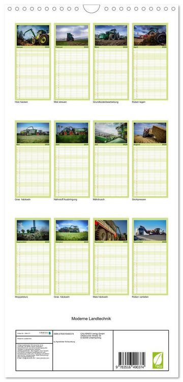 Produktbild: Familienplaner 2026 - Moderne Landtechnik mit 5 Spalten (Wandkalender, 21 x 45 cm) CALVENDO