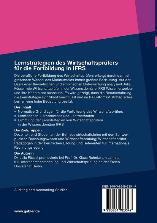 Produktbild: Lernstrategien des Wirtschaftspr&uuml;fers f&uuml;r die Fortbildung in IFRS