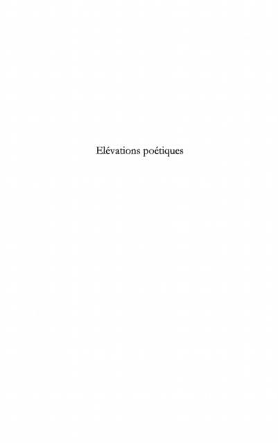 Produktbild: Elevations poetiques