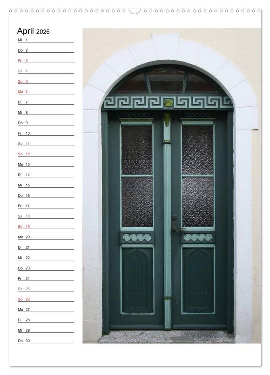 Produktbild: Alte D&auml;nische T&uuml;ren (hochwertiger Premium Wandkalender 2026 DIN A2 hoch), Kunstdruck in Hochglanz