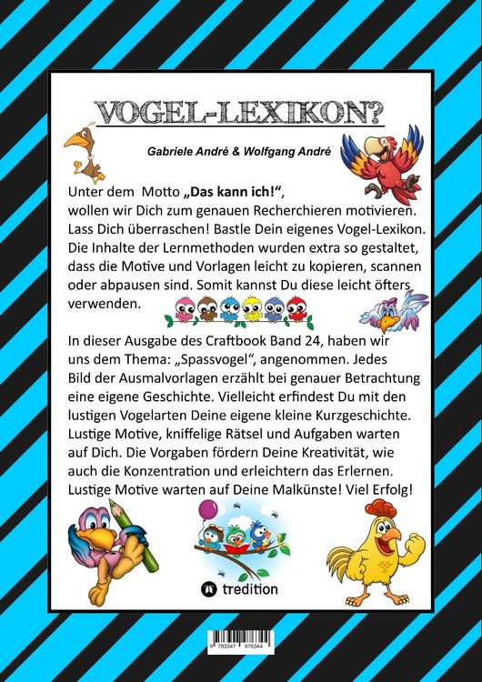 Produktbild: Craftbook - Tolle Ausmalmotive - Spannendes Fang den Wurm Spiel - R&auml;tsel - Bunte Farb Vorgaben - Lustige V&ouml;gel