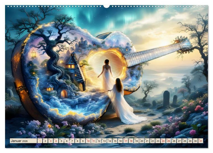 Produktbild: Gitarrenhorizonte (Wandkalender 2026 DIN A2 quer), CALVENDO Monatskalender