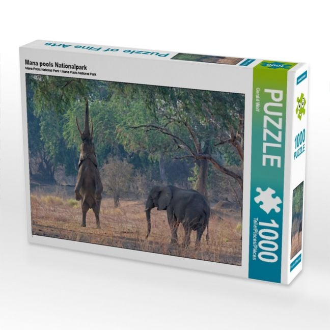 Produktbild: CALVENDO Puzzle Mana pools Nationalpark | 1000 Teile Lege-Gr&ouml;&szlig;e 64x48cm Foto-Puzzle f&uuml;r gl&uuml;ckliche Stunden