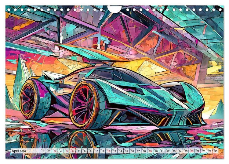 Produktbild: Motoren-Panorama (Wandkalender 2026 DIN A4 quer), CALVENDO Monatskalender