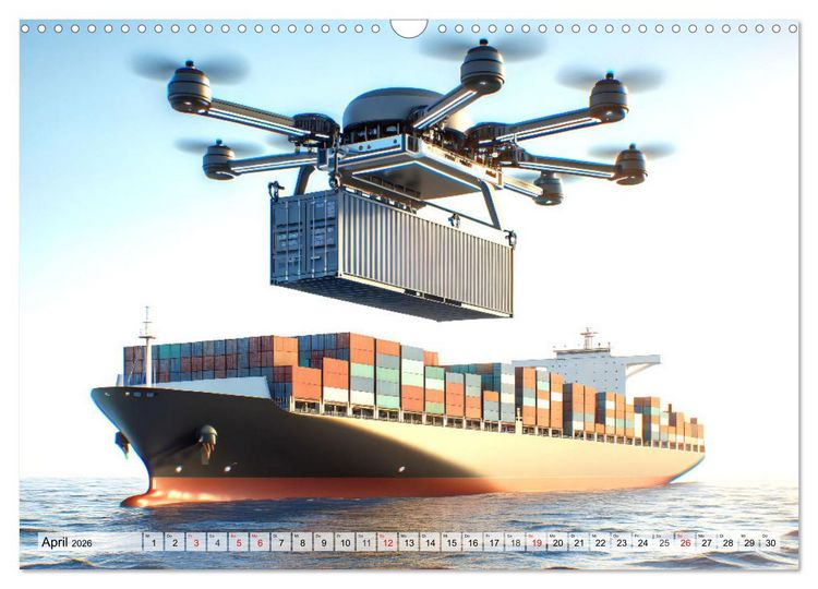Produktbild: Die Zukunft im Hamburger Hafen: Visionen und M&ouml;glichkeiten von Morgen. (Wandkalender 2026 DIN A3 quer), CALVENDO Monatskalender