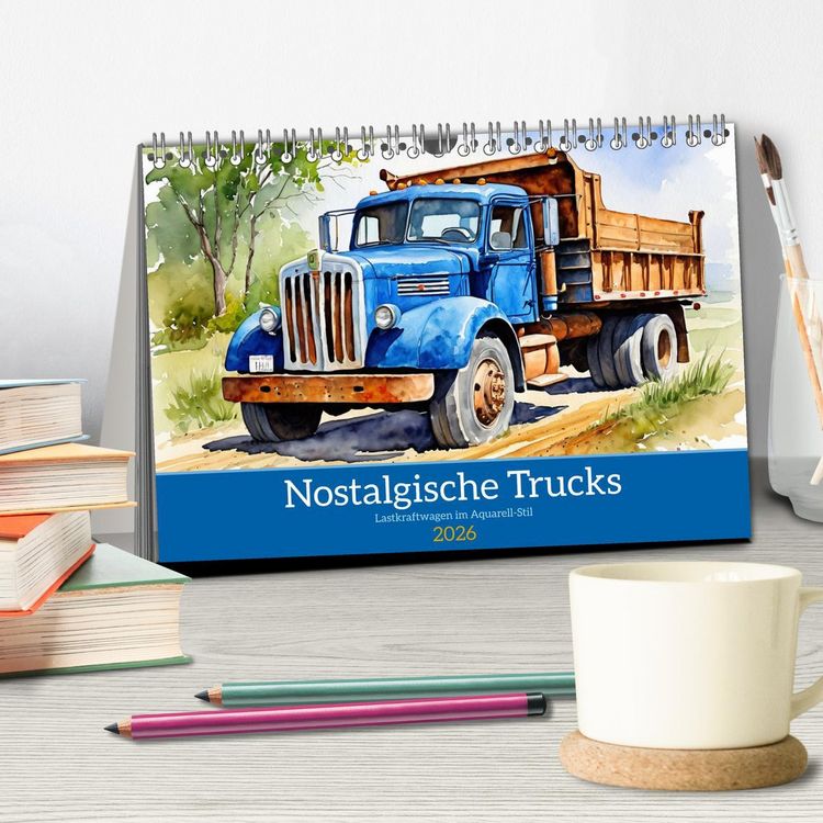 Produktbild: Nostalgische Trucks (Tischkalender 2026 DIN A5 quer), CALVENDO Monatskalender