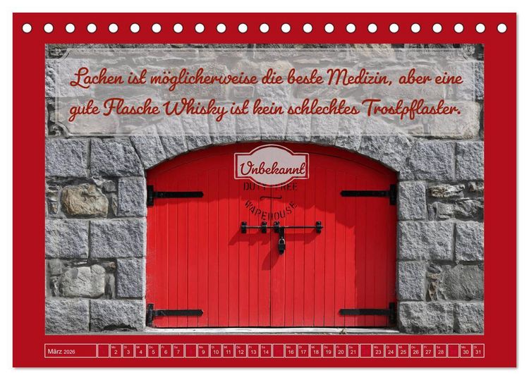 Produktbild: Whisky-Weisheiten (Tischkalender 2026 DIN A5 quer), CALVENDO Monatskalender