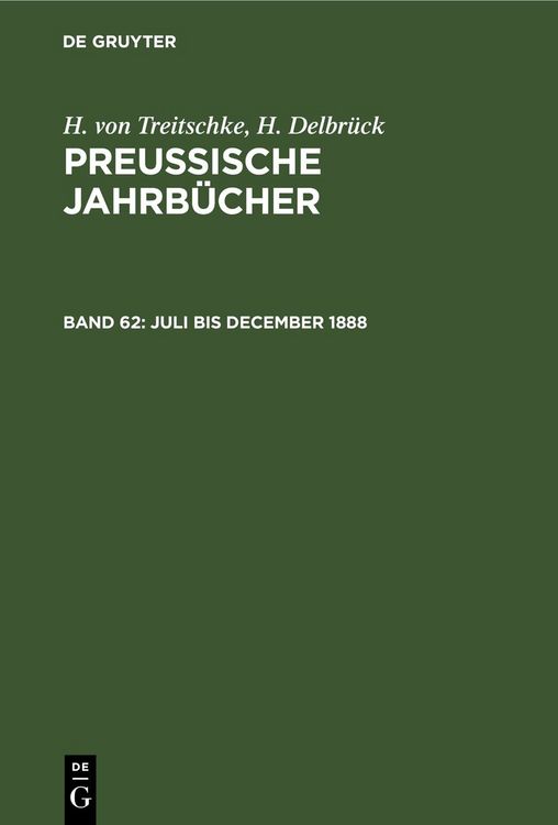 Produktbild: Juli bis December 1888