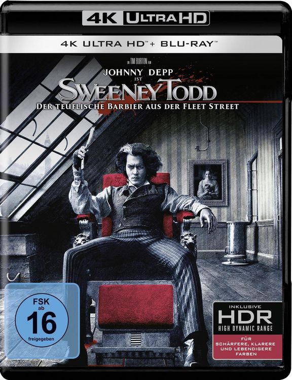 Produktbild: Sweeney Todd: Der teuflische Barbier aus der Fleet Street (4K-UHD+Blu-ray)