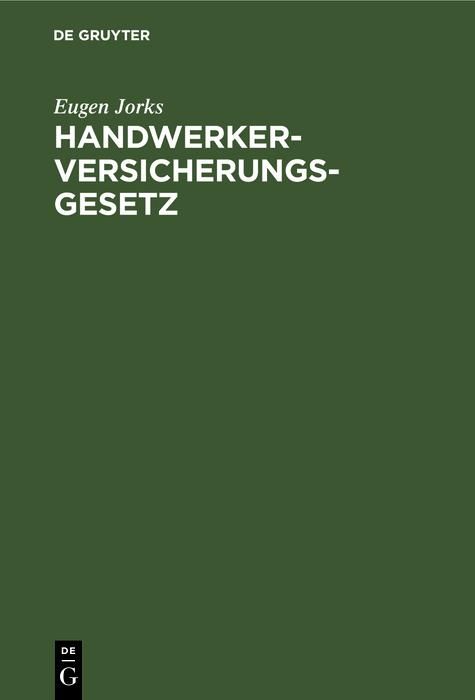 Produktbild: Handwerkerversicherungsgesetz