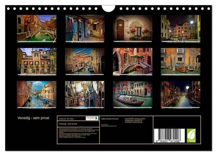 Produktbild: Venedig - sehr privat (Wandkalender 2026 DIN A4 quer), CALVENDO Monatskalender