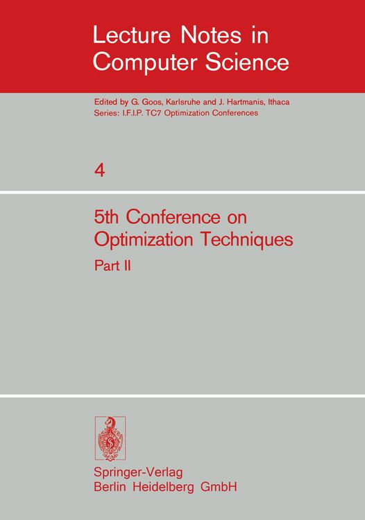 Produktbild: Fifth Conference on Optimization Techniques. Rome 1973