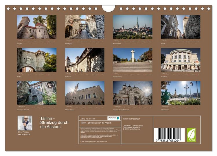 Produktbild: Tallinn - Streifzug durch die Altstadt (Wandkalender 2026 DIN A4 quer), CALVENDO Monatskalender