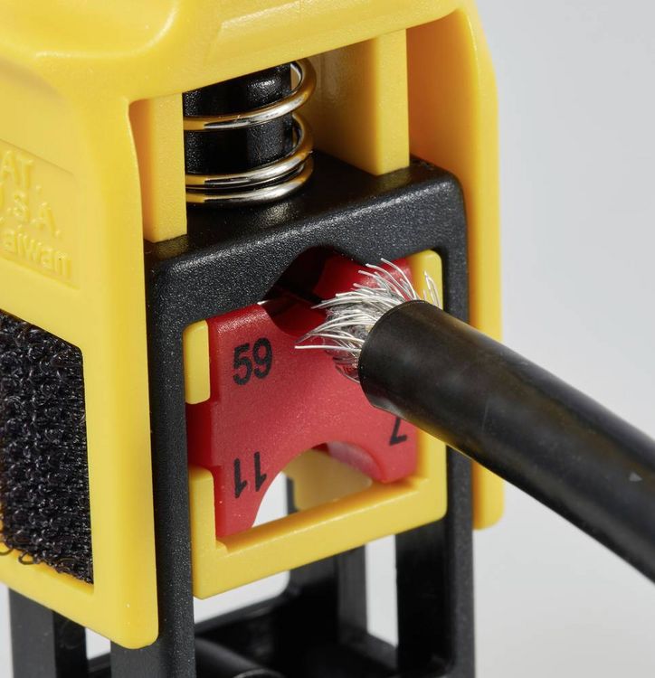 Produktbild: TRU COMPONENTS TC-11992200 Abisolierer f&uuml;r RG 59/6/7/11 Koaxkabel Abisolierl&auml;nge: 6.35 mm 1 St.