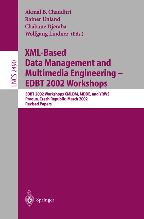 Produktbild: XML-Based Data Management and Multimedia Engineering - EDBT 2002 Workshops