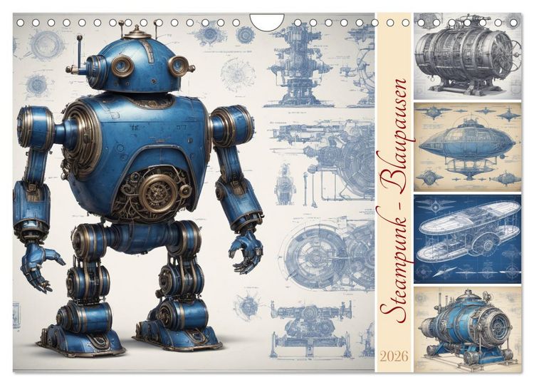Produktbild: Steampunk - Blaupausen (Wandkalender 2026 DIN A4 quer), CALVENDO Monatskalender