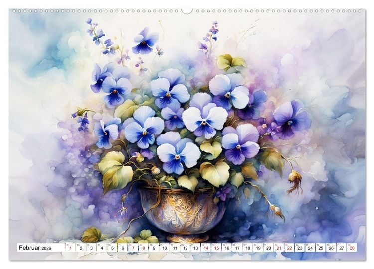 Produktbild: Blumenbuketts (hochwertiger Premium Wandkalender 2026 DIN A2 quer), Kunstdruck in Hochglanz