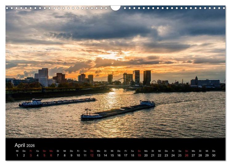 Produktbild: D&uuml;sseldorf - Rheinansichten (Wandkalender 2026 DIN A3 quer), CALVENDO Monatskalender