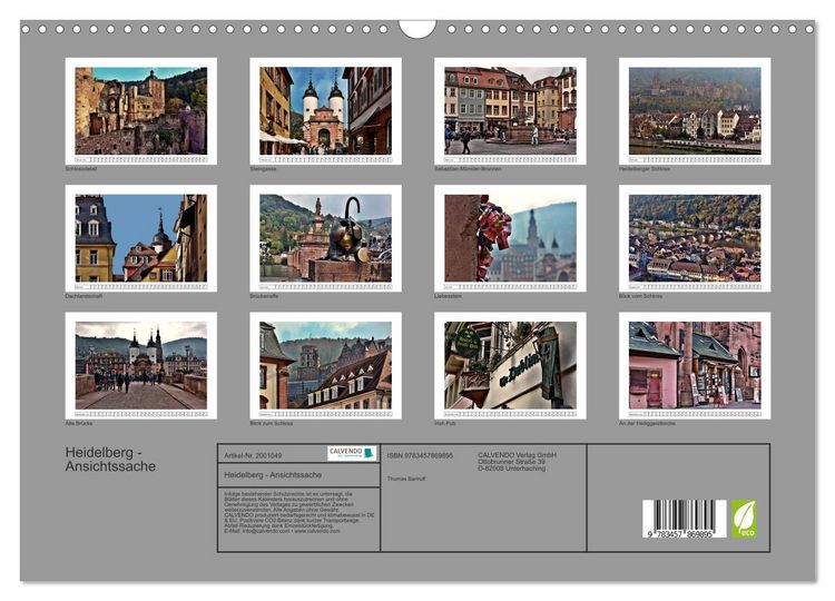 Produktbild: Heidelberg - Ansichtssache (Wandkalender 2026 DIN A3 quer), CALVENDO Monatskalender