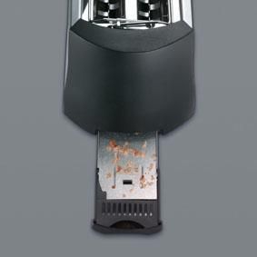 Produktbild: Cloer Toaster 3710 Doppel-Langschlitztoaster mit eingebautem Br&ouml;tchenaufsatz Schwarz, Silber