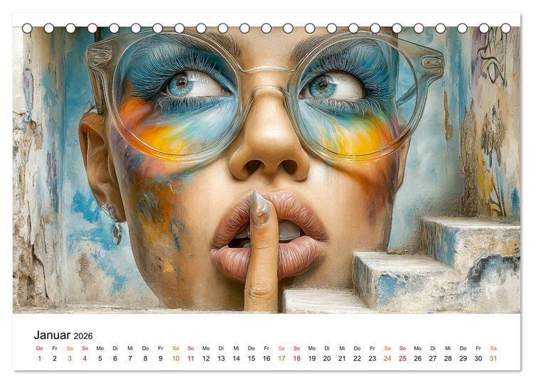 Produktbild: Street Art - Urban Colors (Tischkalender 2026 DIN A5 quer), CALVENDO Monatskalender