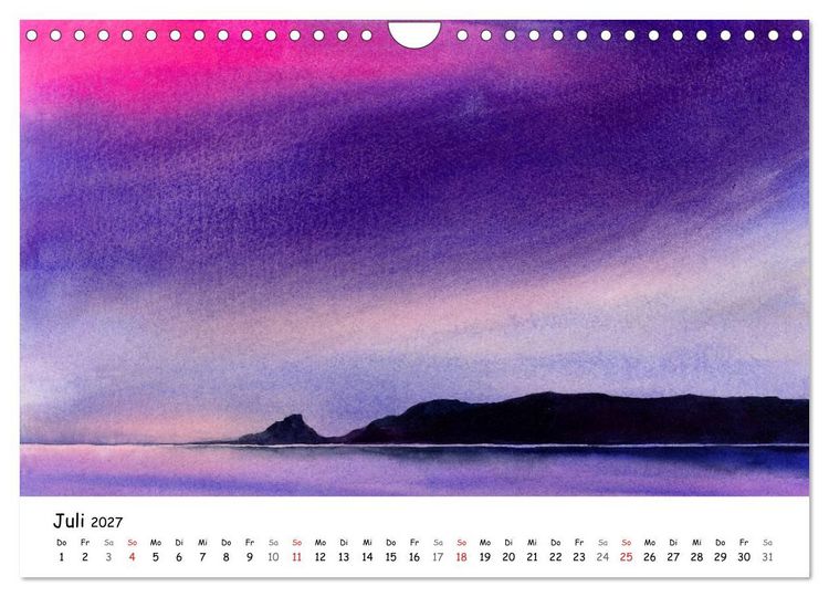 Produktbild: Landschaft in Aquarellfarbe (Wandkalender 2027 DIN A4 quer), CALVENDO Monatskalender