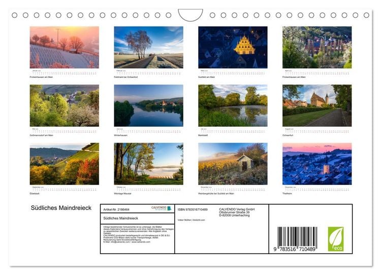 Produktbild: S&uuml;dliches Maindreieck (Wandkalender 2026 DIN A4 quer), CALVENDO Monatskalender