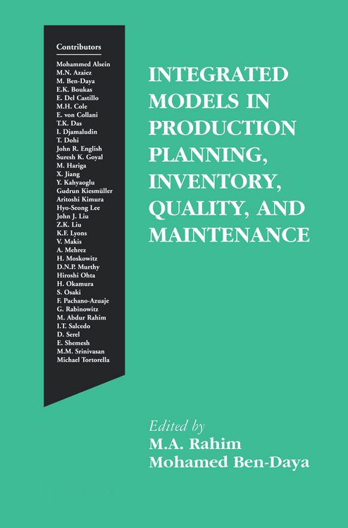 Produktbild: Integrated Models in Production Planning, Inventory, Quality, and Maintenance