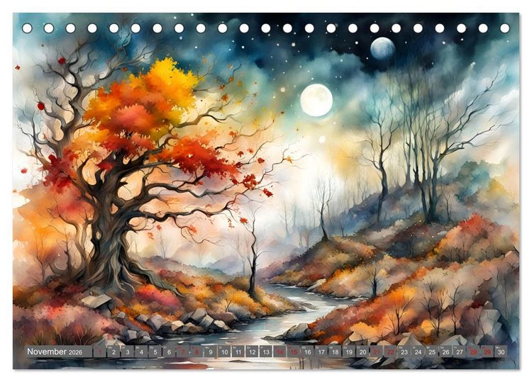 Produktbild: Landschaften Von Fr&uuml;hling bis Winter (Tischkalender 2026 DIN A5 quer), CALVENDO Monatskalender