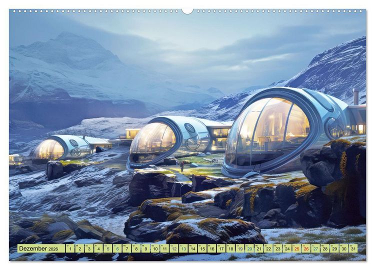 Produktbild: Futuristische moderne Behausungen (Wandkalender 2026 DIN A2 quer), CALVENDO Monatskalender