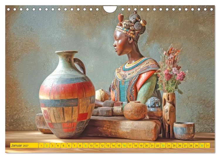 Produktbild: Afrikanische Stillleben - Der afrikanischen Kunst nachempfunden (Wandkalender 2027 DIN A4 quer), CALVENDO Monatskalender