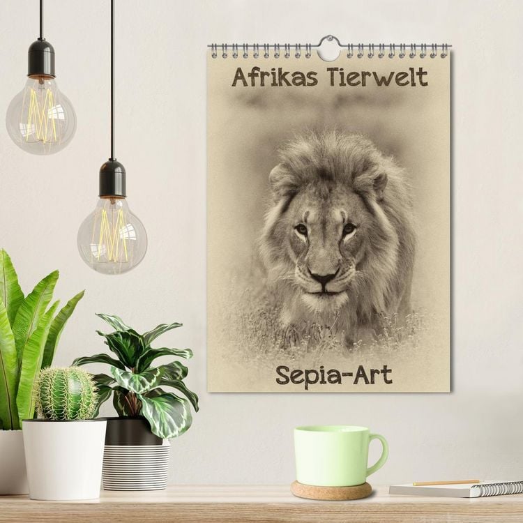 Produktbild: Afrikas Tierwelt - Sepia-Art (Wandkalender 2026 DIN A4 hoch), CALVENDO Monatskalender