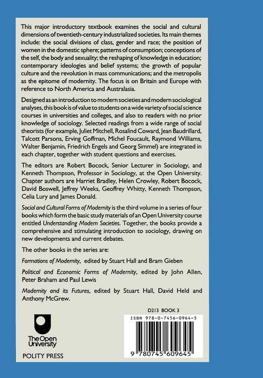 Produktbild: The Social and Cultural Forms of Modernity
