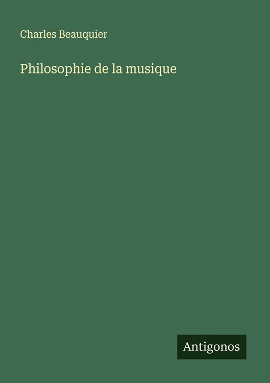 Produktbild: Philosophie de la musique