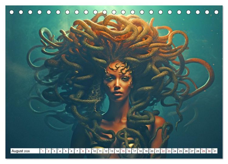 Produktbild: Mystische Kreaturen - Ein Jahr voller Magie und Fantasie (Tischkalender 2026 DIN A5 quer), CALVENDO Monatskalender