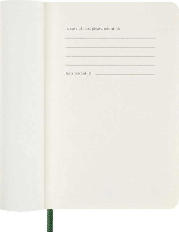 Produktbild: Moleskine 12 Monate Wochen Notizkalender 2027, Pocket/A6, 1 Wo = 1 Seite, rechts linierte Seite, Weicher Einband, Myrtengr&uuml;n