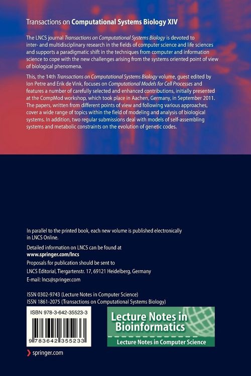 Produktbild: Transactions on Computational Systems Biology XIV