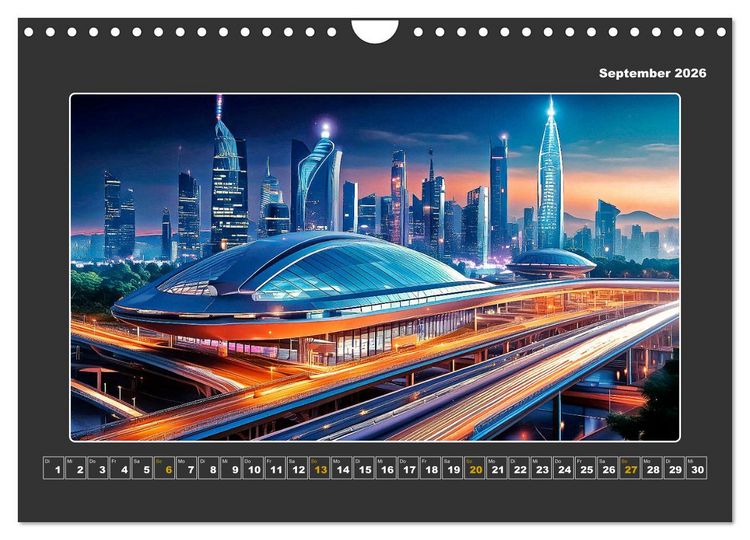 Produktbild: Zukunftsvision Megacity (Wandkalender 2026 DIN A4 quer), CALVENDO Monatskalender