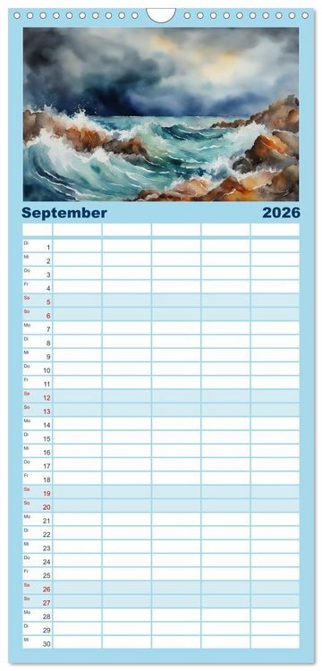 Produktbild: Familienplaner 2026 - Facetten des Meeres mit 5 Spalten (Wandkalender, 21 x 45 cm) CALVENDO