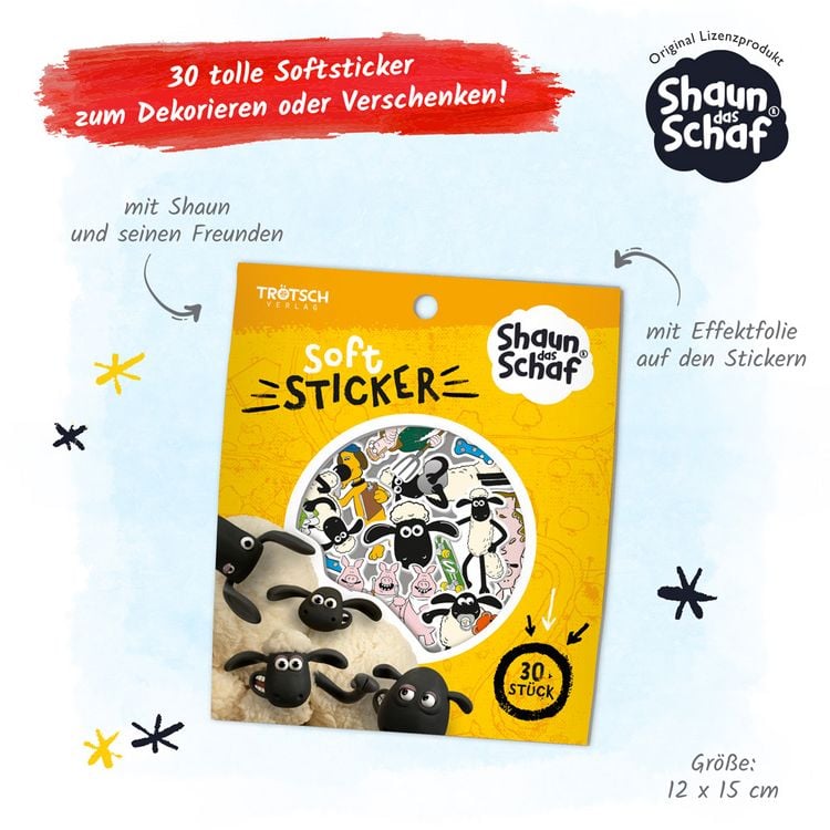 Produktbild: Tr&ouml;tsch Shaun das Schaf Soft-Sticker