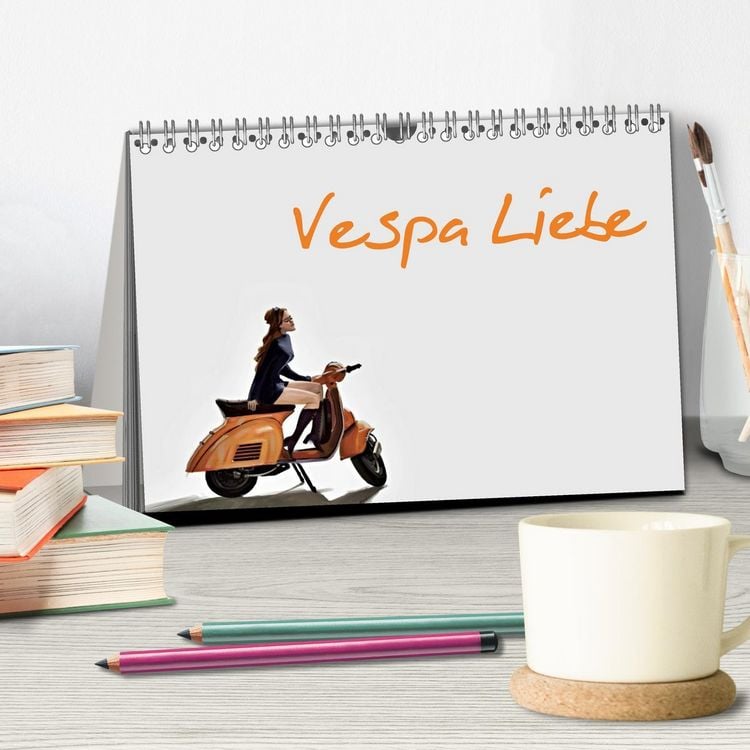 Produktbild: Vespa Liebe (Tischkalender 2026 DIN A5 quer), CALVENDO Monatskalender