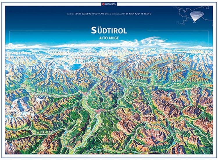 Produktbild: KOMPASS Panorama-Poster S&uuml;dtirol, Alto Adige