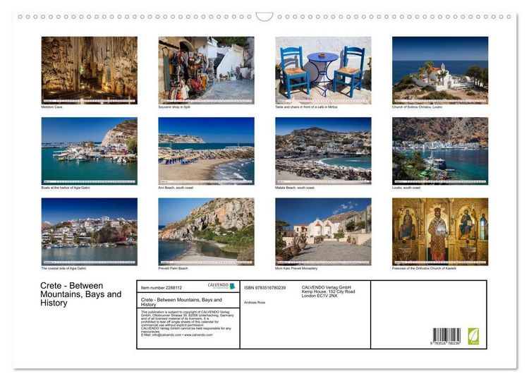 Produktbild: Crete - Between Mountains, Bays and History (Wall Calendar 2027 DIN A2 landscape), CALVENDO 12 Month Wall Calendar