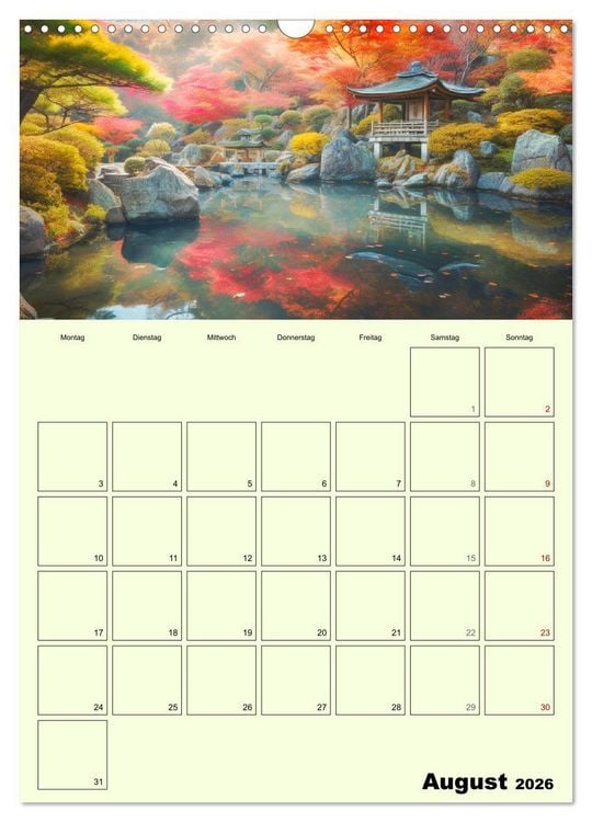 Produktbild: Im japanischen Garten. Zauberhafte Illustrationen (Wandkalender 2026 DIN A3 hoch), CALVENDO Monatskalender