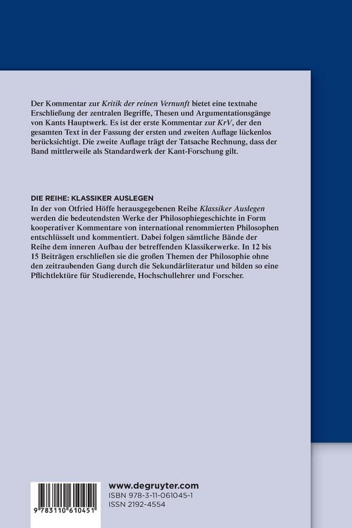 Produktbild: Immanuel Kant: Kritik der reinen Vernunft