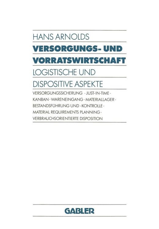 Produktbild: Versorgungs- und Vorratswirtschaft